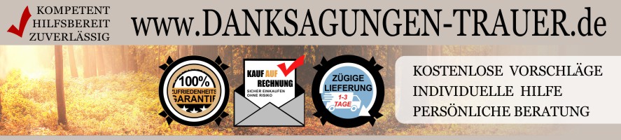 Danksagungen nach Trauerfall.