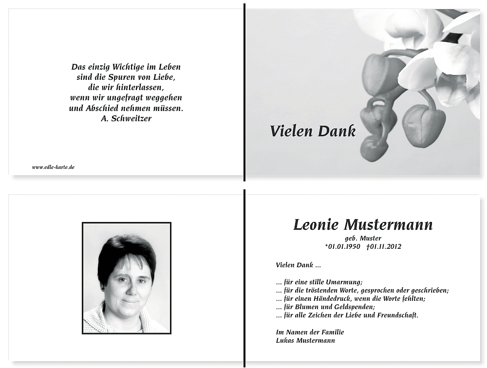 Danksagungskarten Trauer Danksagungskarten Trauer