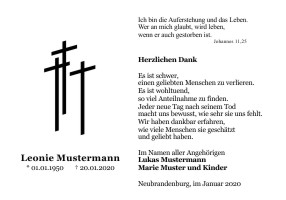 Kreuz, Trauerkreuz und christliche Symbole. Danksagungen Trauer nach Beerdigung, Todesfall und im Trauerfall