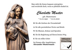 Christliche Symbole, cristliche Motive. Danksagungen Trauer nach Beerdigung, Todesfall und im Trauerfall