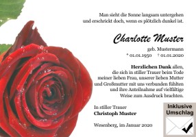 Weiße und rote Rosen. Danksagungen Trauer nach Beerdigung, Todesfall und im Trauerfall