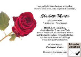 Weiße und rote Rosen. Danksagungen Trauer nach Beerdigung, Todesfall und im Trauerfall