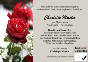 Weiße und rote Rosen. Danksagungen Trauer nach Beerdigung, Todesfall und im Trauerfall