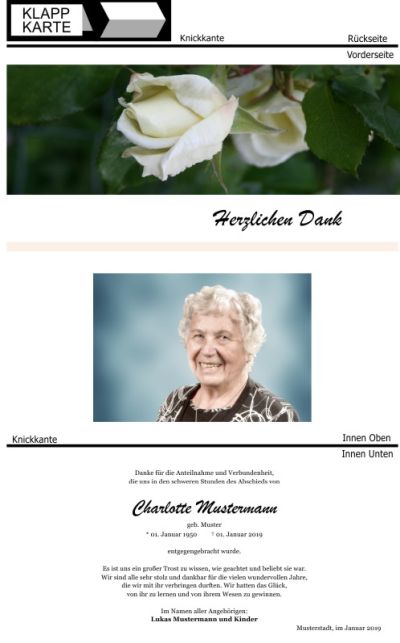 Rosa Rosen, Trauerrosen, Trauerblumen, Trauerblüten. Trauer Danksagung Karten bei Sterbefall, Todesfall, Beerdigung und Trauerfall