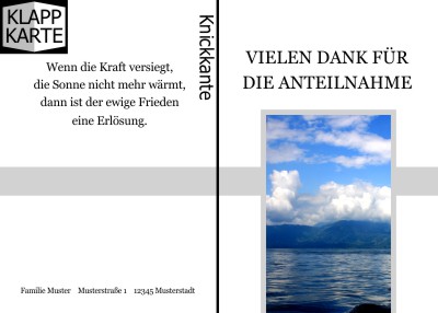 Beliebte Klappkarten im Hochformat. Trauerbriefe und Danksagungen nach Beerdigung und Todesfall